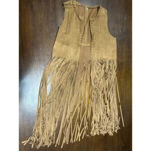 American Indian Fringe Vest Costume Indie Hippie Festival Western Cowgirl Medium